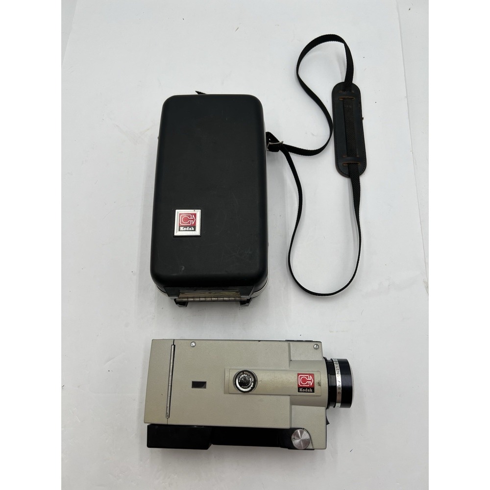 Vintage Kodak Instamatic Super 8 Movie Camera w/ Case Remote Parts Repair